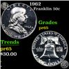 Image 1 : Proof 1962 Franklin Half Dollar 50c Grades GEM Proof