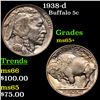 Image 1 : 1938-d Buffalo Nickel 5c Grades GEM+ Unc