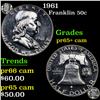 Image 1 : Proof 1961 Franklin Half Dollar 50c Grades GEM+ Proof Cameo