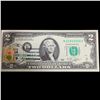 Image 2 : 1976 $2 Federal Reserve Note 1st Day of Issue, with Stamp (Philadelphia, PA) Grades Gem CU