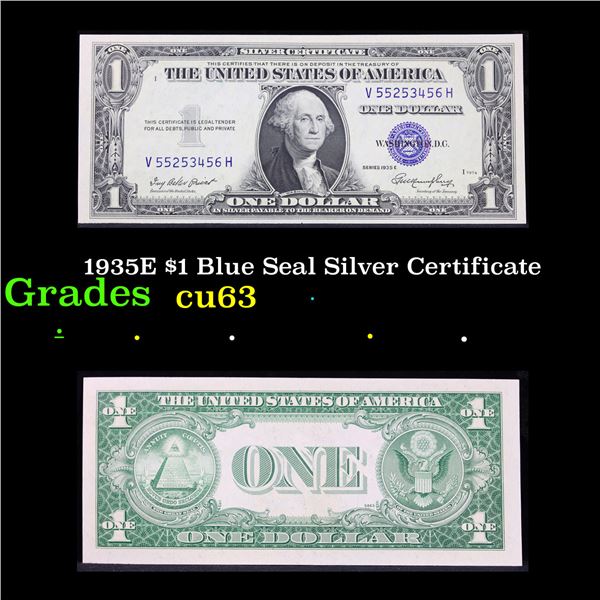 1935E $1 Blue Seal Silver Certificate Grades Select CU