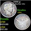 Image 1 : 1896-p Barber Quarter 25c Grades vf+