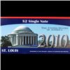 Image 2 : 2003A $2 Federal Reserve Note, Uncirculated 2010 BEP Folio Issue (St. Louis, MO) Grades Gem CU