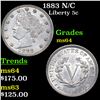 Image 1 : 1883 N/C Liberty Nickel 5c Grades Choice Unc