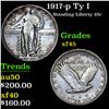 Image 1 : 1917-p Ty I Standing Liberty Quarter 25c Grades xf+