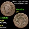 Image 1 : 1832 Large Letters Coronet Head Large Cent 1c Grades g+