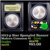 Image 1 : 2012-p Star Spangled Banner Modern Commem Dollar $1 Graded ms70, Perfection BY USCG