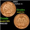 Image 1 : 1907 Indian Cent 1c Grades Select Unc BN