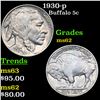 Image 1 : 1930-p Buffalo Nickel 5c Grades Select Unc