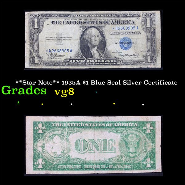 **Star Note** 1935A $1 Blue Seal Silver Certificate Grades vg, very good