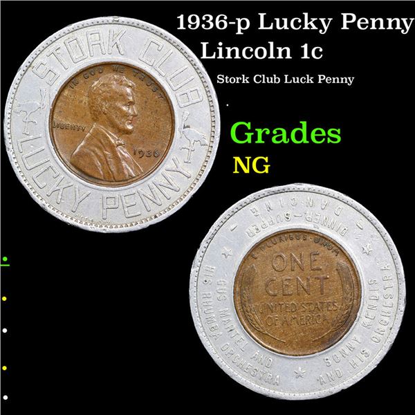 1936-p Lucky Penny Lincoln Cent 1c