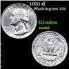 Image 1 : 1951-d Washington Quarter 25c Grades Select Unc