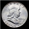 Image 2 : 1954-d Franklin Half Dollar 50c Grades Select+ Unc