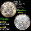 Image 1 : 1883-o Morgan Dollar $1 Grades Choice+ Unc