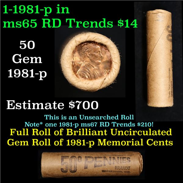 Shotgun Lincoln 1c roll, 1981-p 50 pcs Brandt Wrapper.