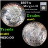Image 1 : 1897-s Morgan Dollar Colorfully Toned $1 Graded ms65 By SEGS
