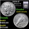 Image 1 : 1934-d Peace Dollar $1 Graded ms63 details By SEGS
