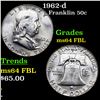Image 1 : 1962-d Franklin Half Dollar 50c Grades Choice Unc FBL