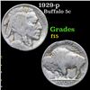 Image 1 : 1929-p Buffalo Nickel 5c Grades f+