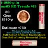 Image 1 : Shotgun Lincoln 1c roll, 1980-p 50 pcs Merchants Bank Wrapper.