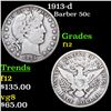 Image 1 : 1913-d Barber Half Dollars 50c Grades f, fine