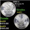 Image 1 : 1881-s Morgan Dollar $1 Grades GEM+ Unc