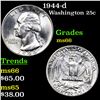 Image 1 : 1944-d Washington Quarter 25c Grades GEM+ Unc