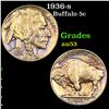 1936-s Buffalo Nickel 5c Grades Select AU
