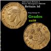 1943 Great Britain 3 Pence Threepence KM-849 Grades Choice AU/BU Slider