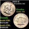 1952-d Franklin Half Dollar 50c Grades GEM+ FBL