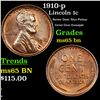 Image 1 : 1910-p Lincoln Cent 1c Grades GEM Unc BN