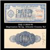 July 2 1934 $5 Depression Scrip, Atlantic County NJ Grades NG