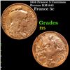 1916 France 5 Centimes Bronze KM-842 Grades f+