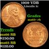 Image 1 : 1909 VDB Lincoln Cent 1c Grades Gem+ Unc RB