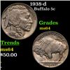 Image 1 : 1938-d Buffalo Nickel 5c Grades Choice Unc