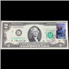 Image 2 : 1976 $2 Federal Reserve Note 1st Day of Issue, with Stamp (Philadelphia, PA) Grades Gem CU