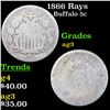 Image 1 : 1866 Rays Buffalo Nickel 5c Grades ag3