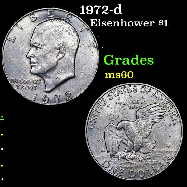 1972-d Eisenhower Dollar $1 Grades BU