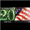 Image 2 : 2003A $2 Federal Reserve Note, Uncirculated 2008 BEP Folio Issue (Chicago, IL) Grades Gem CU