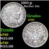 Image 1 : 1901-p Barber Quarter 25c Grades xf