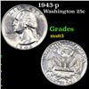 Image 1 : 1943-p Washington Quarter 25c Grades Select Unc