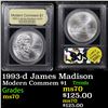 Image 1 : 1993-d James Madison Modern Commem Dollar $1 Graded ms70, Perfection By USCG