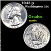Image 1 : 1943-p Washington Quarter 25c Grades Choice Unc
