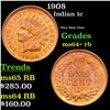 Image 1 : 1908 Indian Cent 1c Grades Choice+ Unc RB