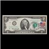 Image 2 : 1976 $2 Federal Reserve Note 1st Day of Issue, with Stamp Grades Gem CU