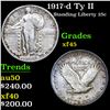 Image 1 : 1917-d Ty II Standing Liberty Quarter 25c Grades xf+
