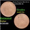 Image 1 : Blank Planchet Lincoln Cent Mint Error 1c Grades Select Unc BN