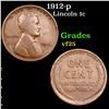 Image 1 : 1912-p Lincoln Cent 1c Grades vf+