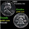 Image 1 : Proof 1963 Franklin Half Dollar 50c Grades GEM+ Proof Cameo