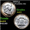 Image 1 : 1952-p Franklin Half Dollar 50c Grades Choice Unc